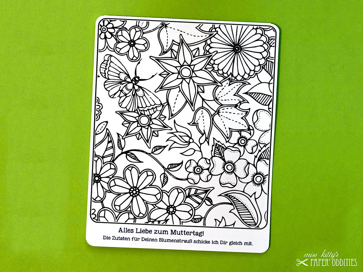 Muttertags-Postkarte zum ausmalen