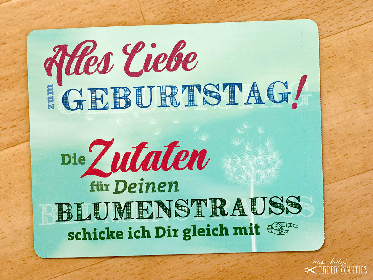 Geburtstagspostkarte mit Blumensamenf&uuml;llung
