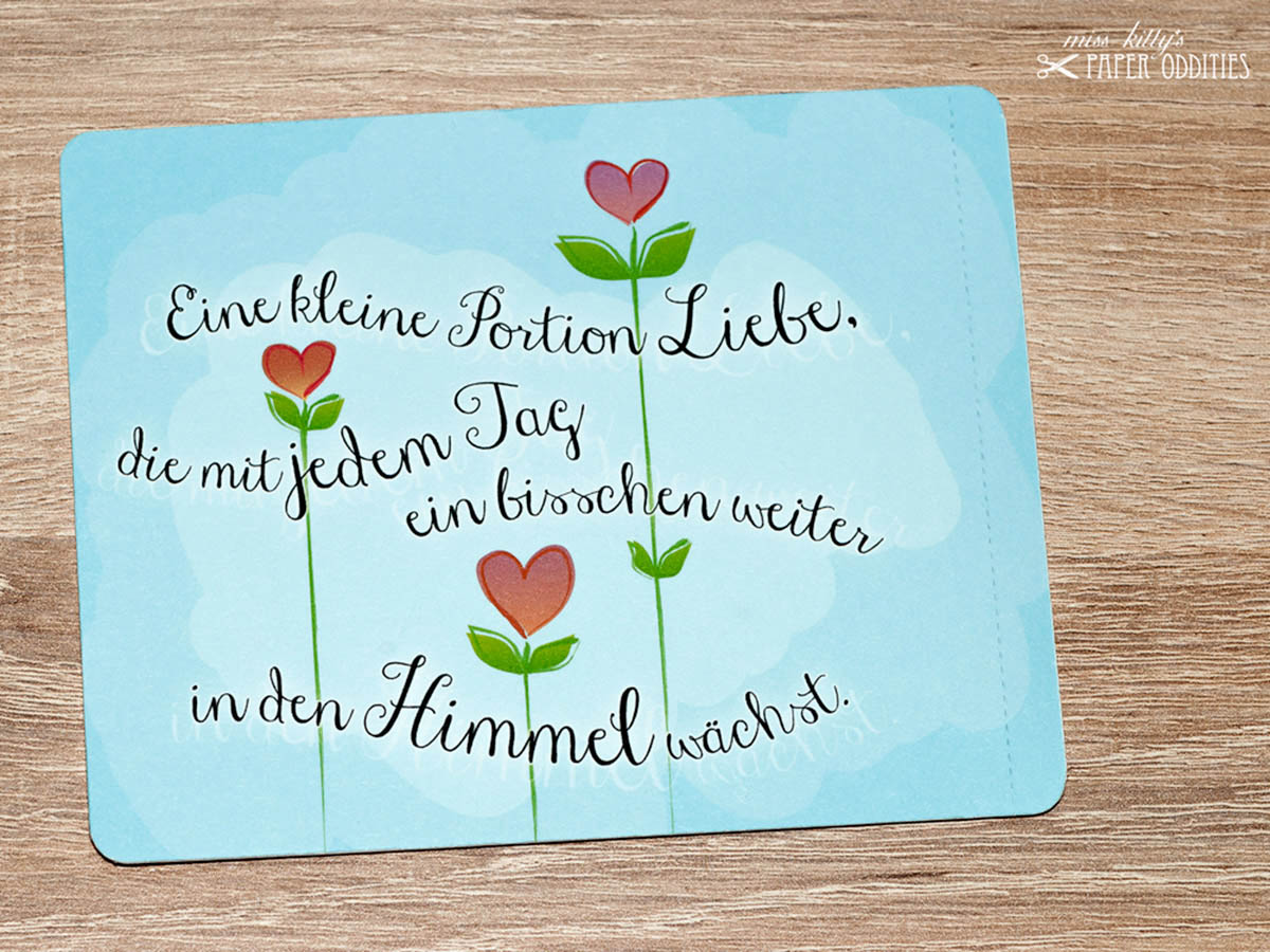 Valentinstagspostkarte mit Blumensamenf&uuml;llung