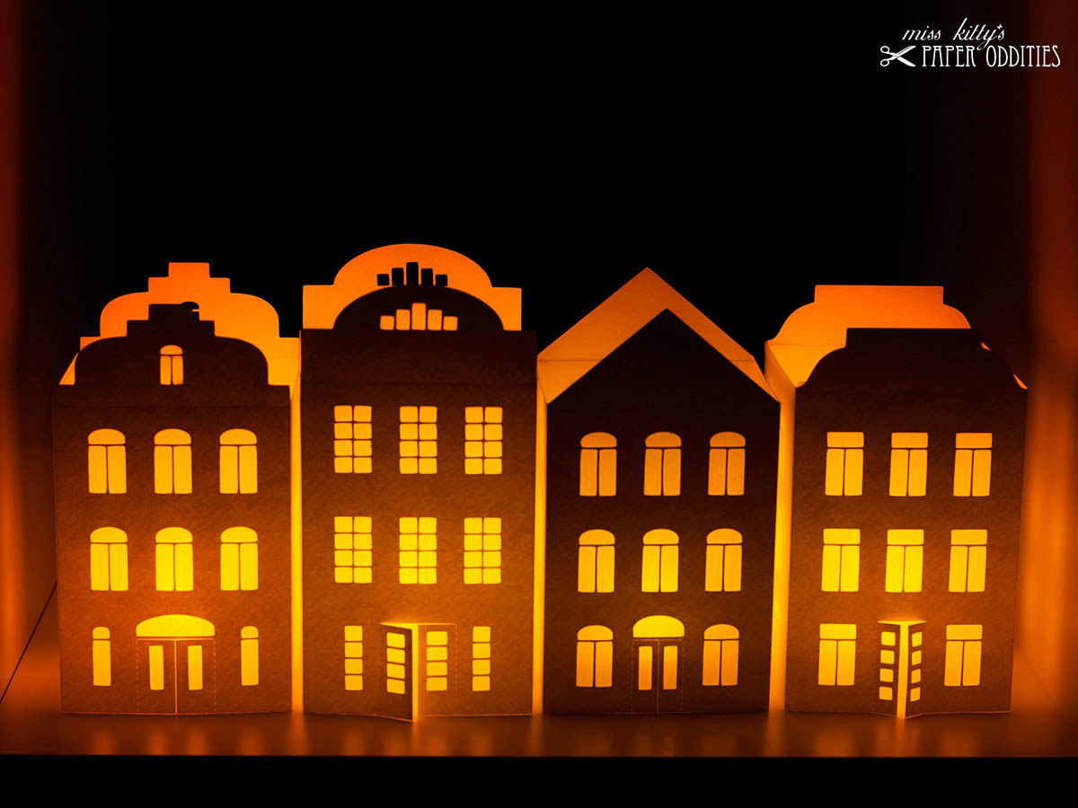 Windlicht-Bastelset &raquo;Lichterstadt&laquo;