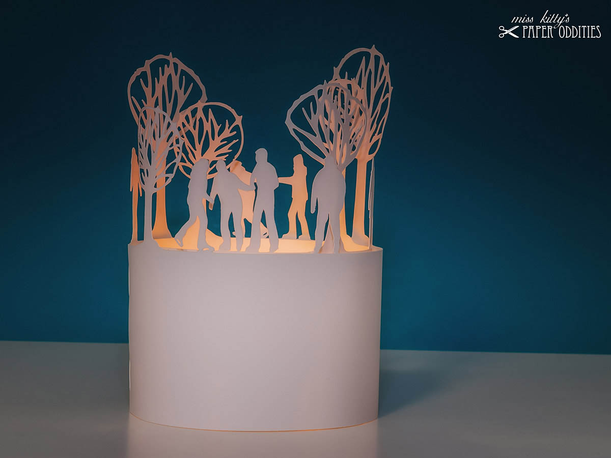 Windlicht &raquo;Eislaufen&laquo;