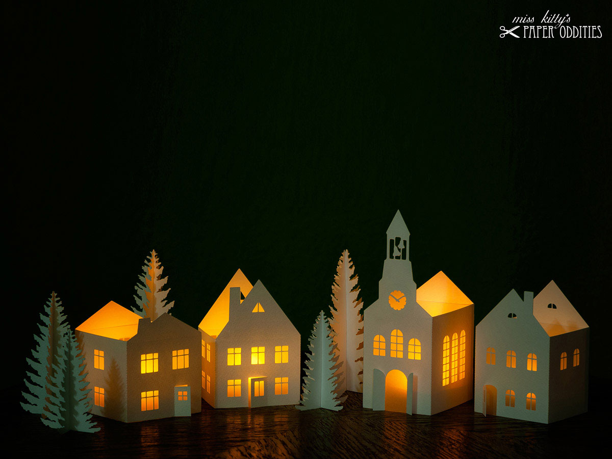 Windlicht-Bastelset &raquo;Lichterdorf&laquo;